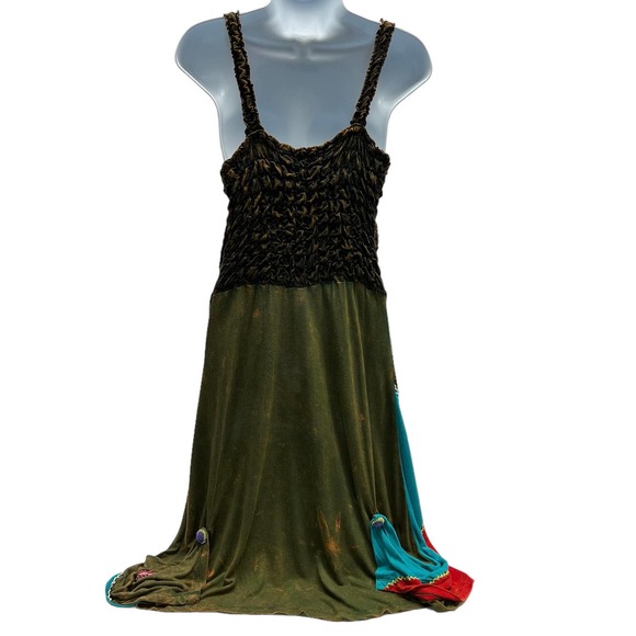 Rising International Colorful Nepal Viscose Bohemian Sun Dress Women's Large - Picture 6 of 9